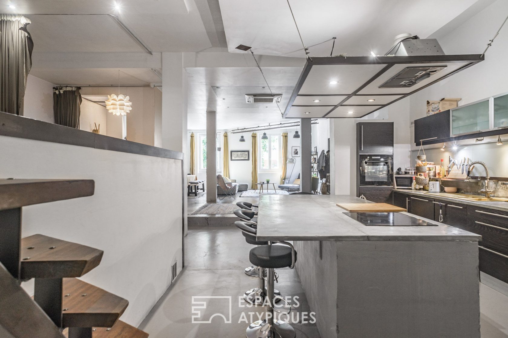 Industrial-looking loft