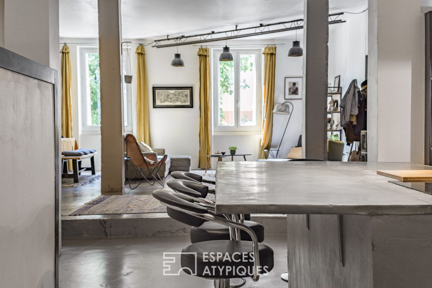 Industrial-looking loft