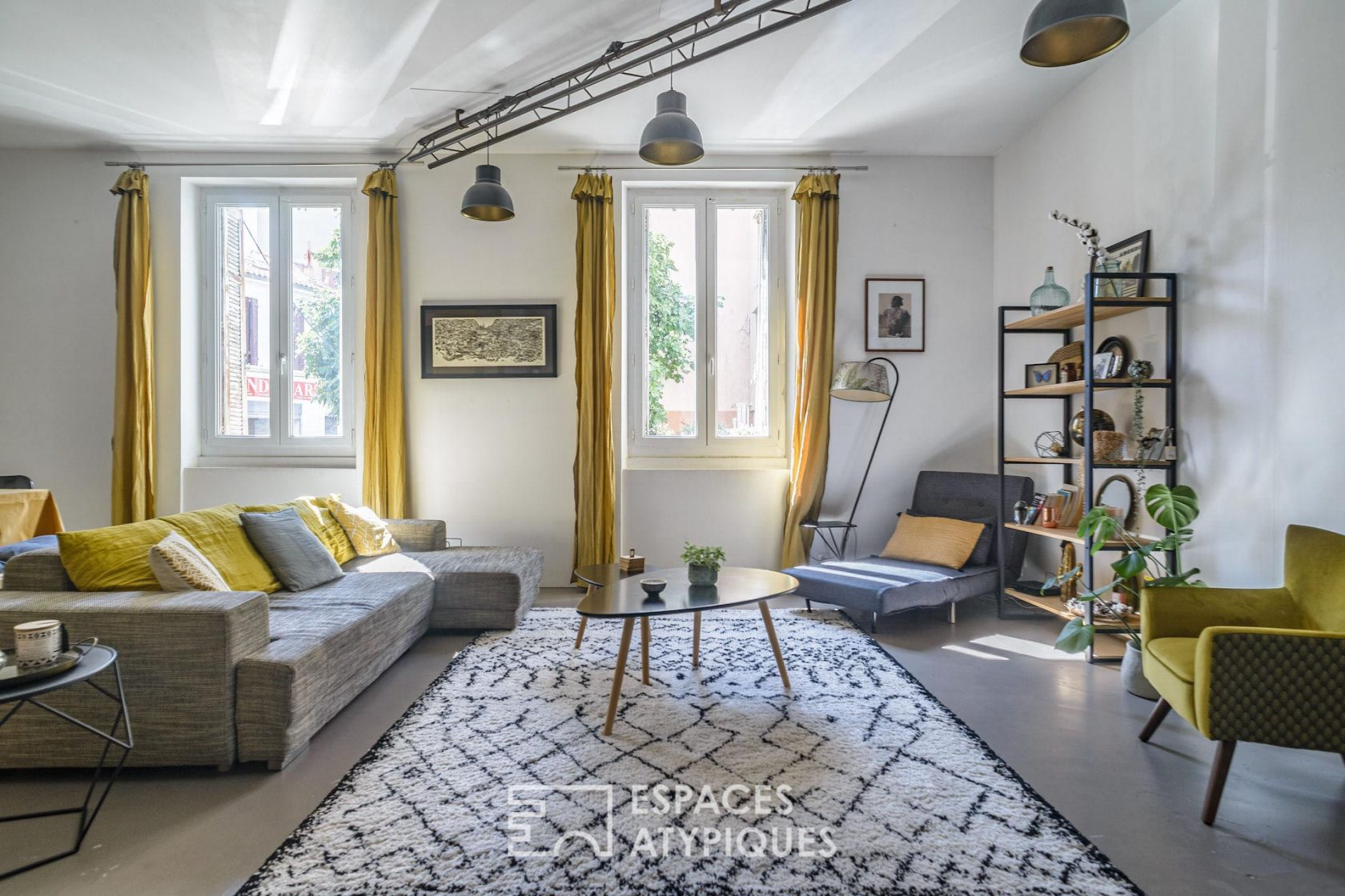 Industrial-looking loft