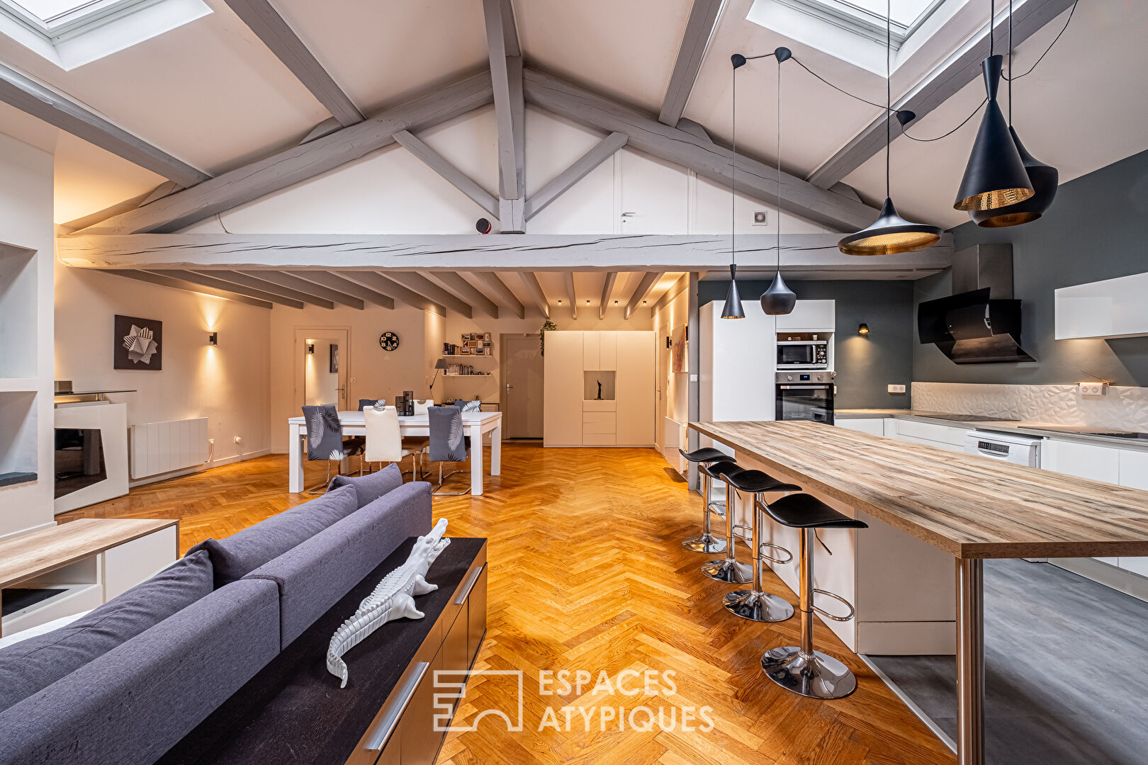 Grand loft familial en plein centre de Jonage