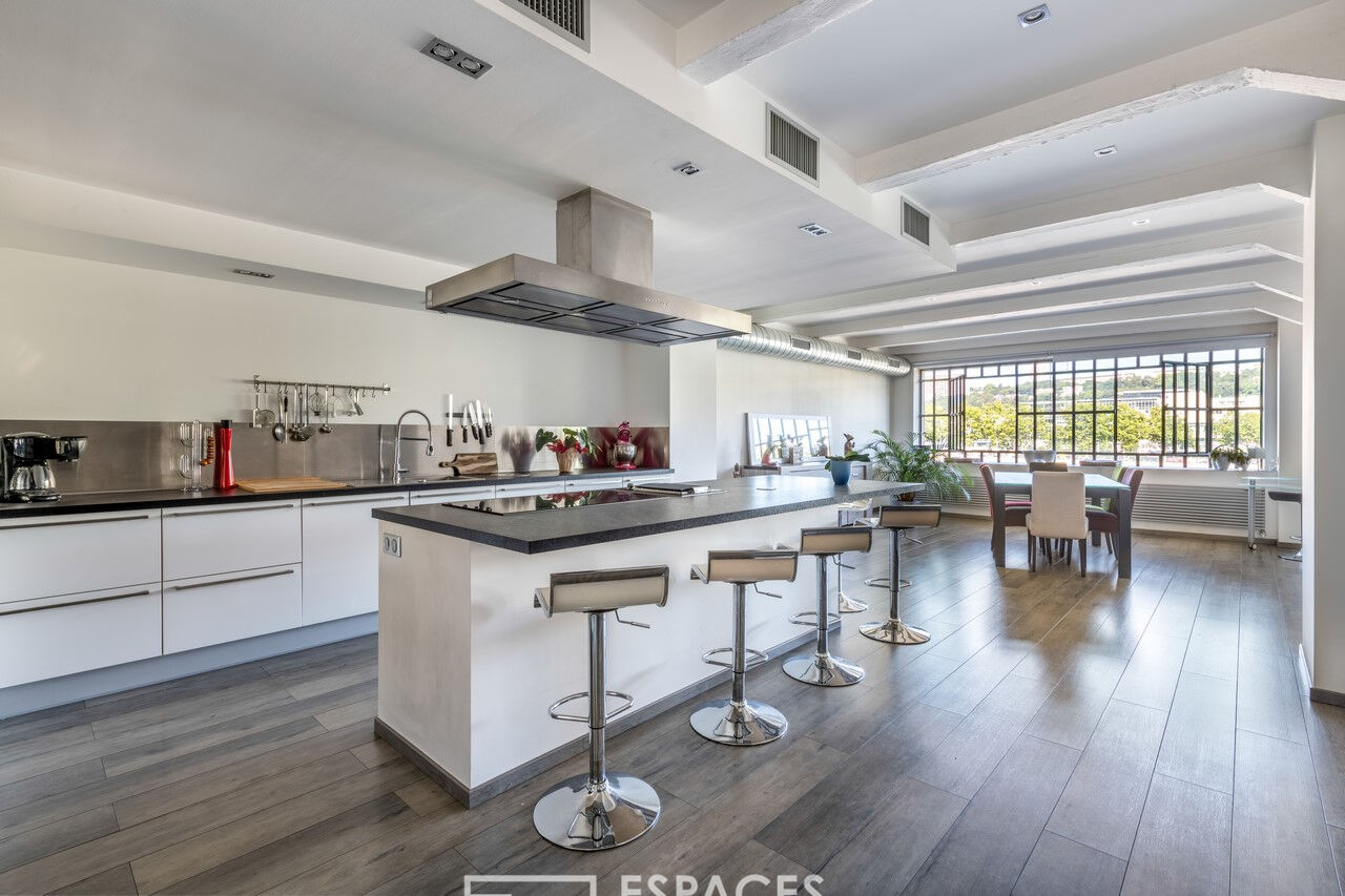 Loft avec vue sur la Saône dans une ancienne biscuiterie