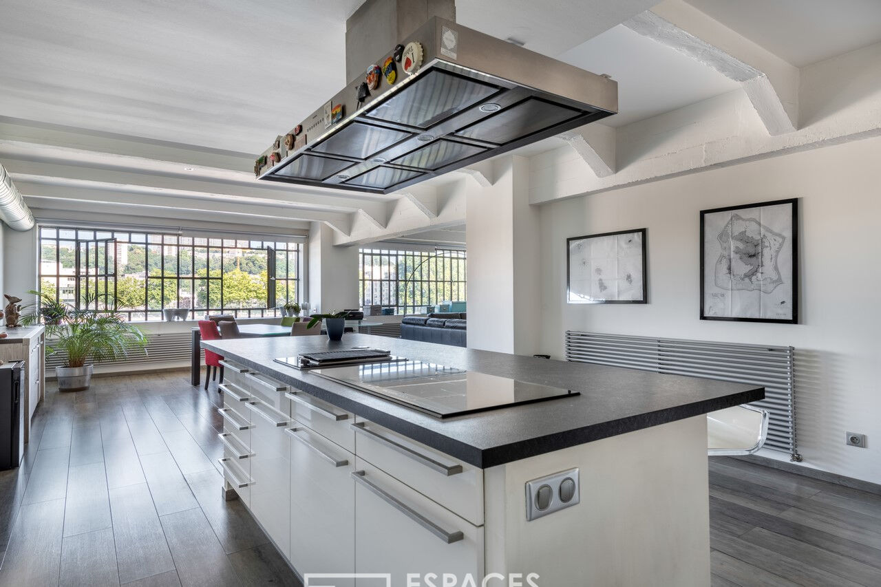 Loft avec vue sur la Saône dans une ancienne biscuiterie