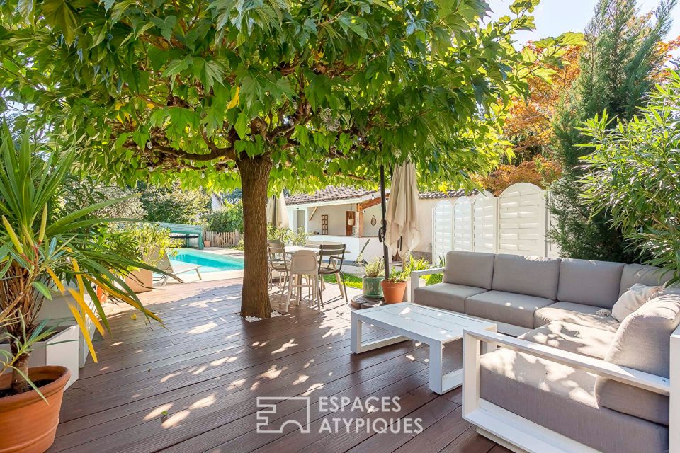 Ancien corps de ferme rénové avec piscine et jardin