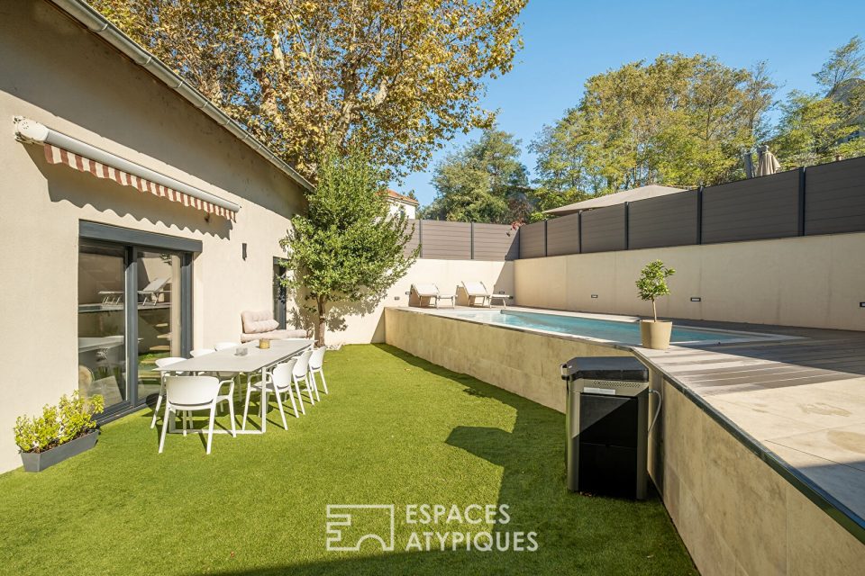 Maison ancienne à la rénovation contemporaine avec piscine et jardin - Réf. 13386 Maison ancienne à la rénovation contemporaine avec piscine et jardin