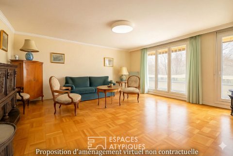 Appartement familial de 4 chambres avec 2 grands balcons vue Saône