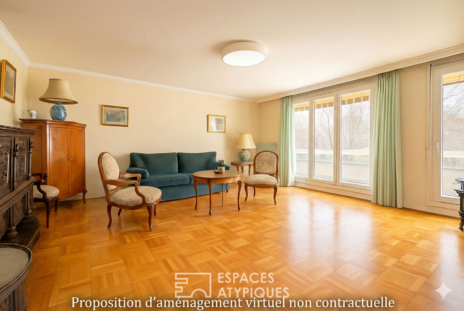 Appartement familial de 4 chambres avec 2 grands balcons vue Saône