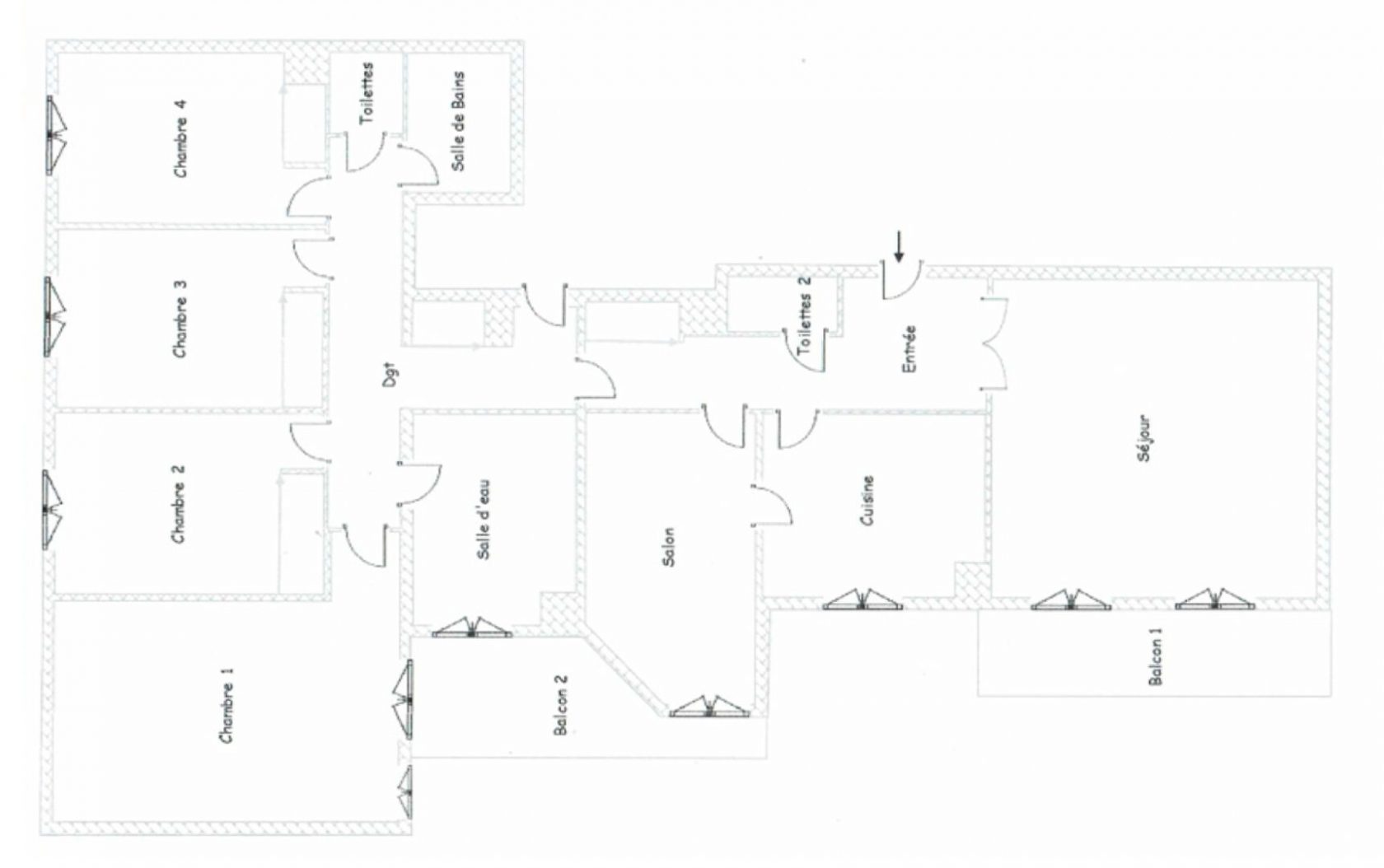 Appartement familial de 4 chambres avec 2 grands balcons vue Saône