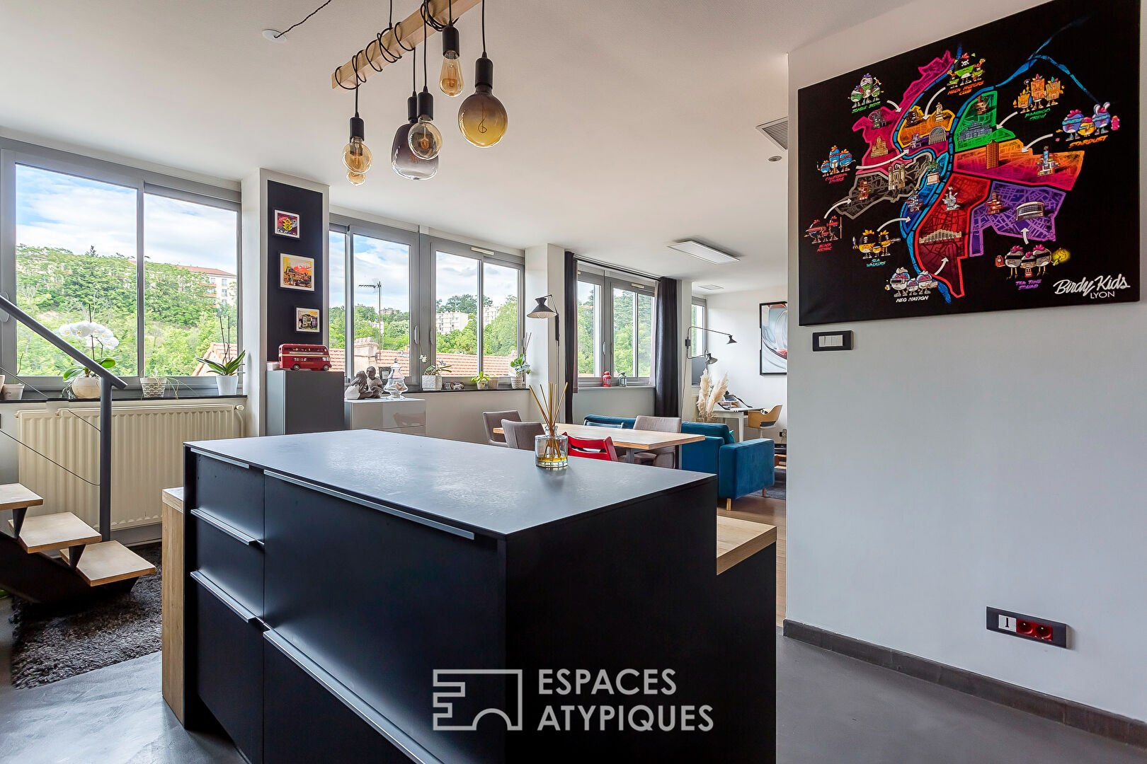 A unique living space, somewhere between a loft and a house, on the outskirts of Lyon.