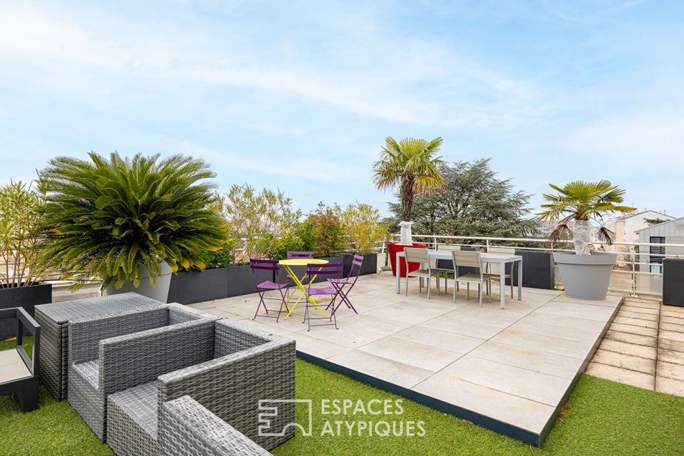 Toit terrasse rénové avec Vue Fourvière