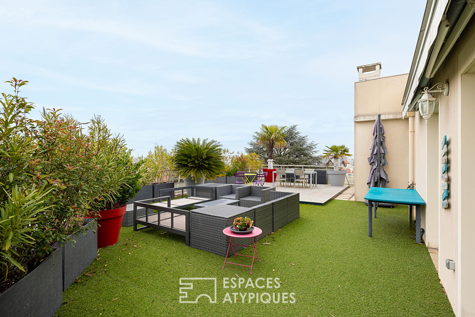 Toit terrasse rénové avec Vue Fourvière