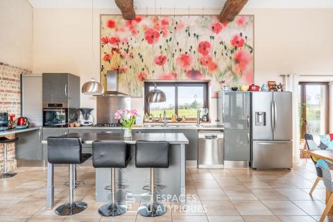 Ancienne ferme réhabilitée avec vue sur la nature