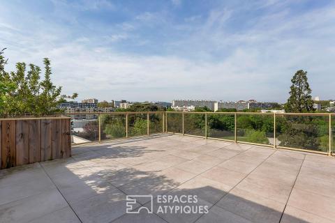 Rooftop et double terrasses avec vue imprenable à Caluire