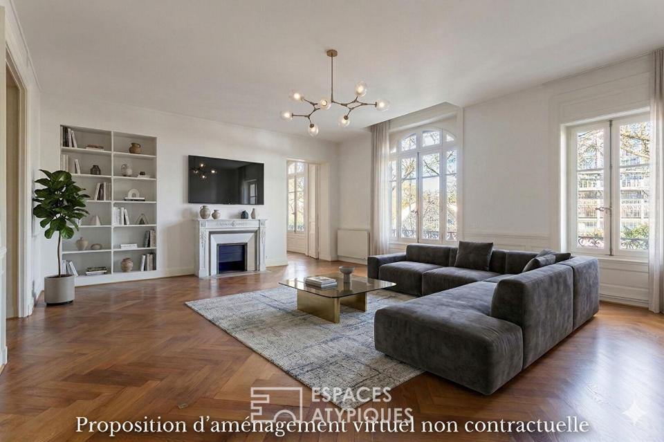 Appartement bourgeois face aux grandes serres du parc de la Tête d'Or