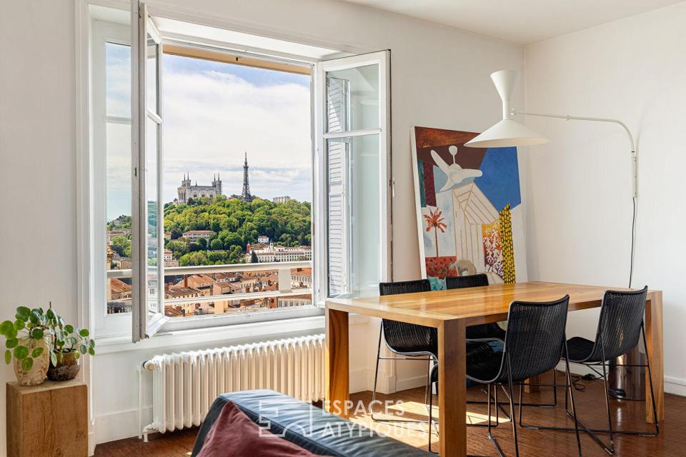 Appartement coeur Croix-Rousse avec vue sur Lyon et Fourvière