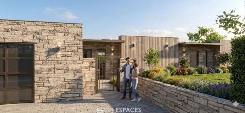 Projet de maison contemporaine de plain pied avec vue sur les hauteurs de Vienne