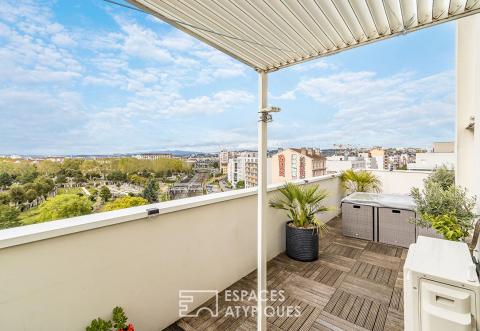 Duplex et terrasse plein ciel avec vue dégagée