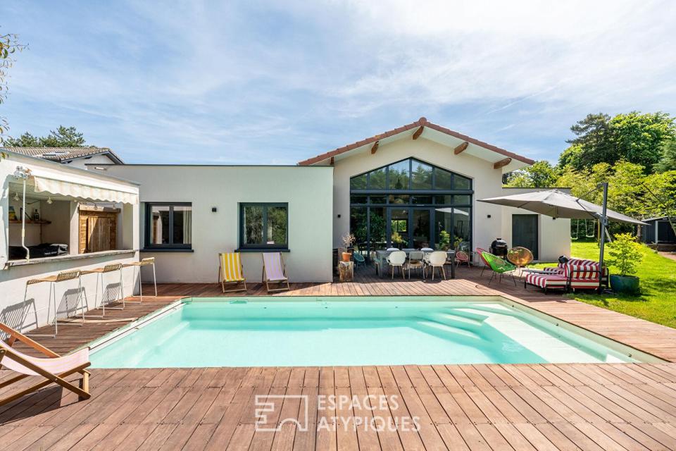 Maison familiale d'architecte avec piscine