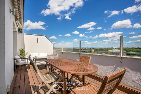 Dernier étage avec terrasse et vue sur le parc de la tête d&rsquo;or