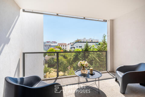 Contemporary apartment with balcony