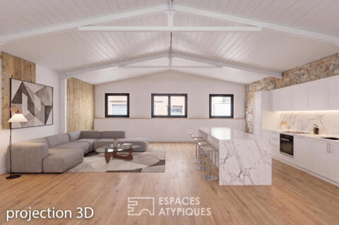 Duplex type maison de ville avec garage à réhabilter