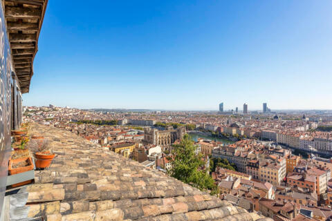 An apartment with a view over the rooftops of Lyon