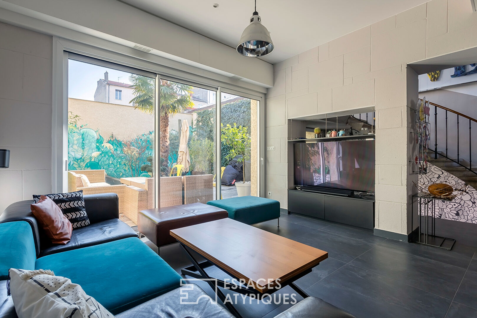 Maison type loft avec piscine