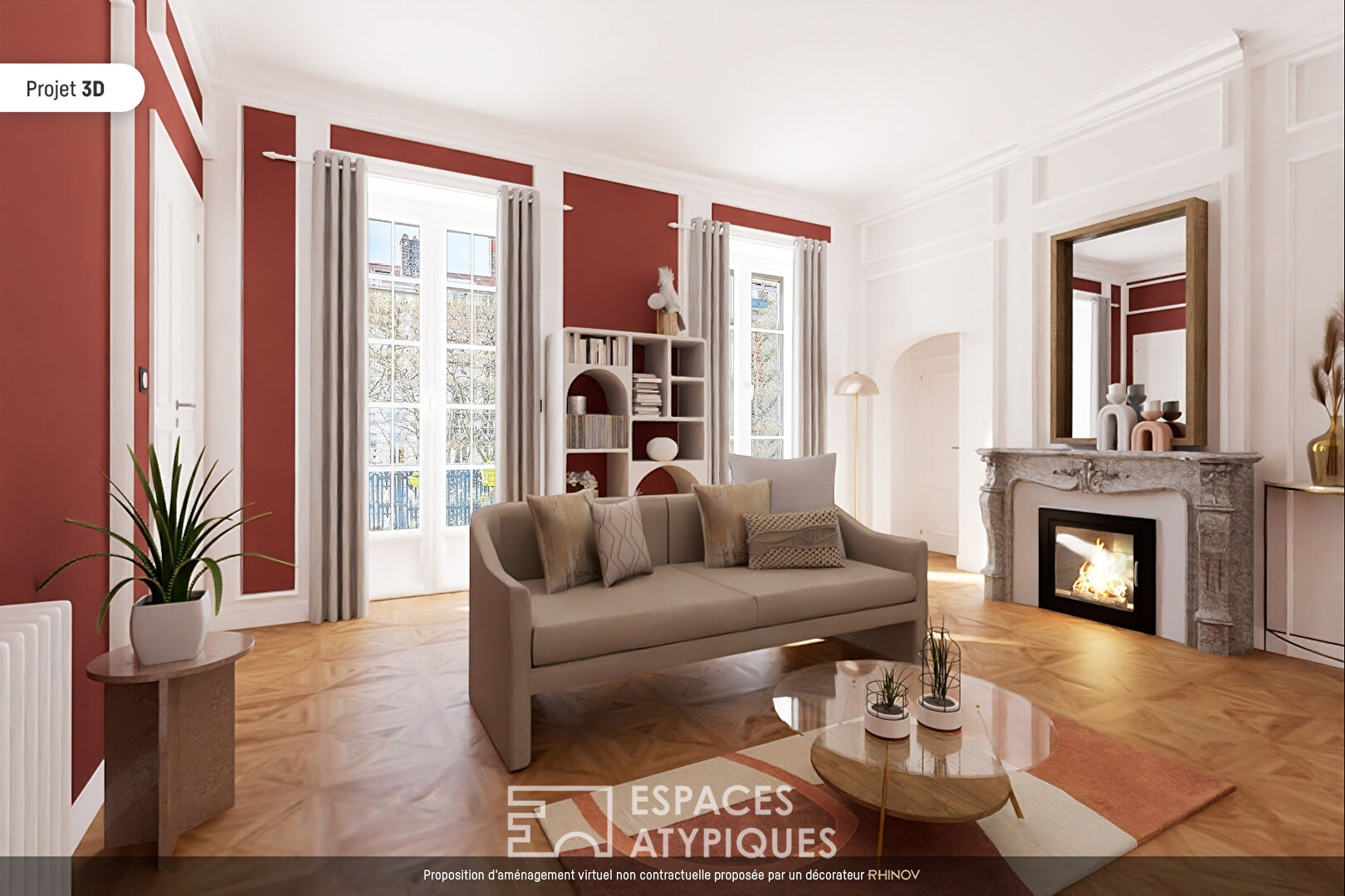 Appartement haussmanien avec balcon sur le cours Franklin Roosevelt
