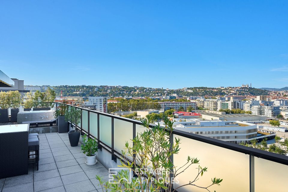 Dernier étage avec terrasse, jardin et vue imprenable sur Lyon