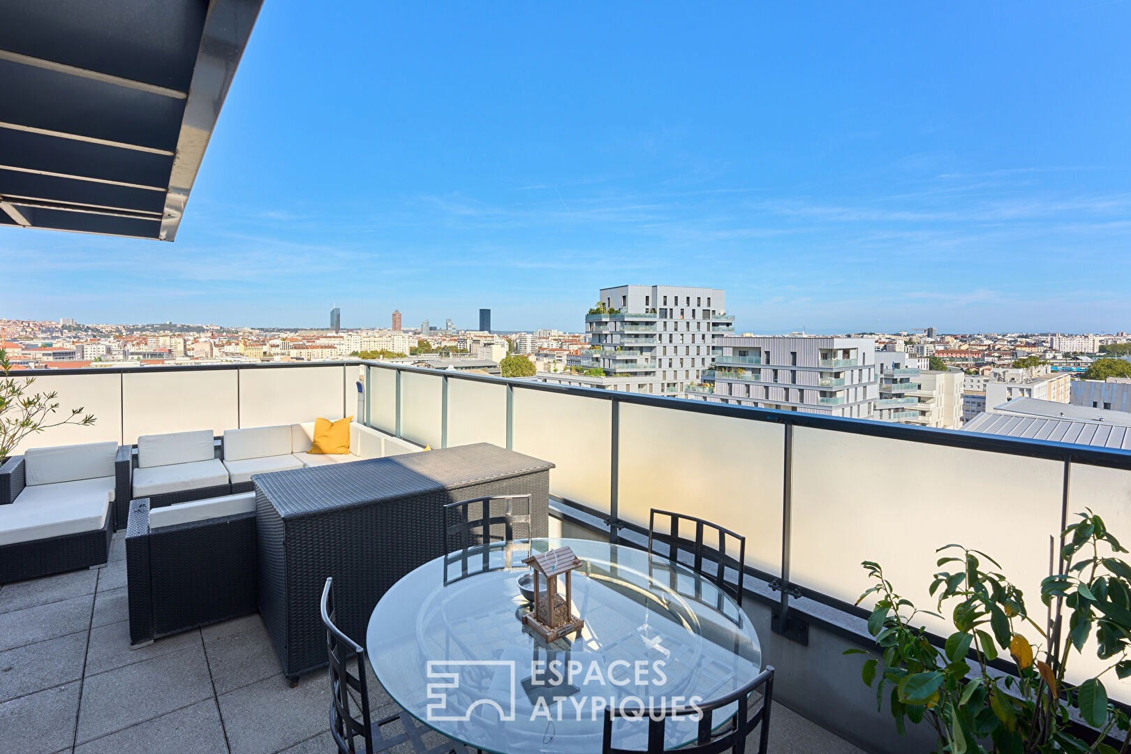 Dernier étage avec terrasse, jardin et vue imprenable sur Lyon