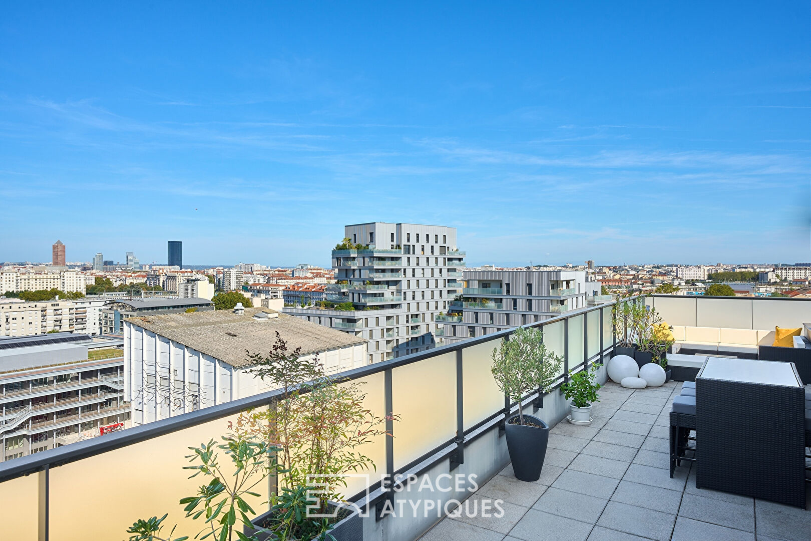 Dernier étage avec terrasse, jardin et vue imprenable sur Lyon