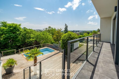 Old renovated house with view