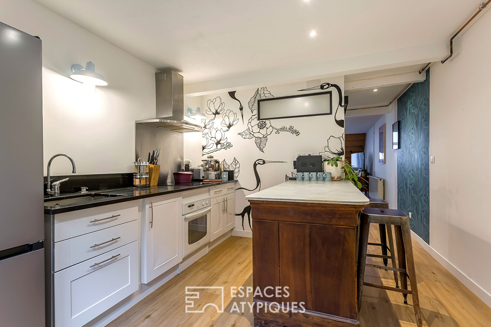 3-room loft-style apartment with terrace