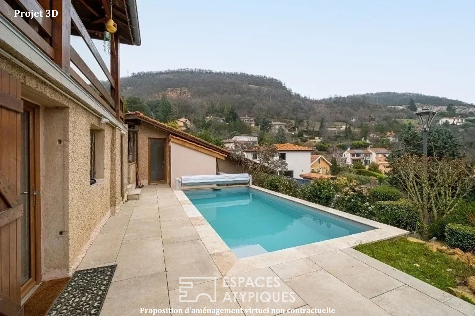 House with pool and view