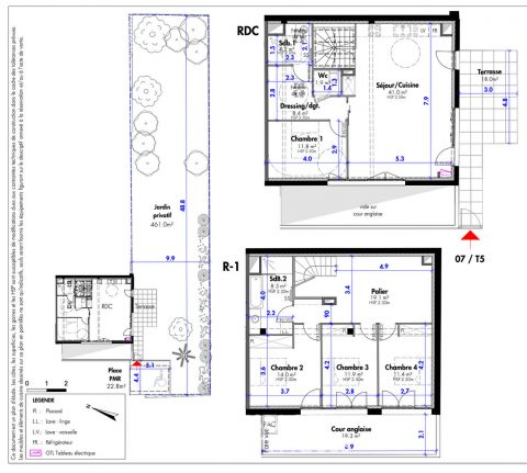 Maison de ville en Duplex inversé avec jardin en plein coeur de Montchat