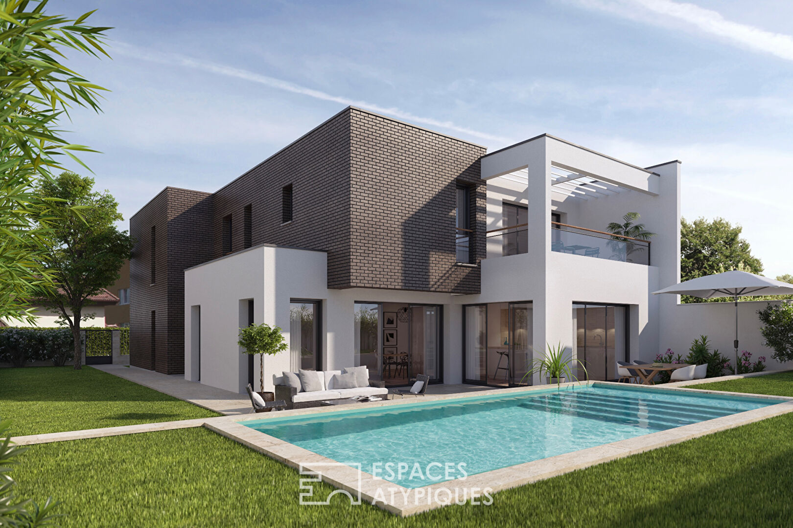 Architect’s villa with garden and swimming pool in Le Bouscat