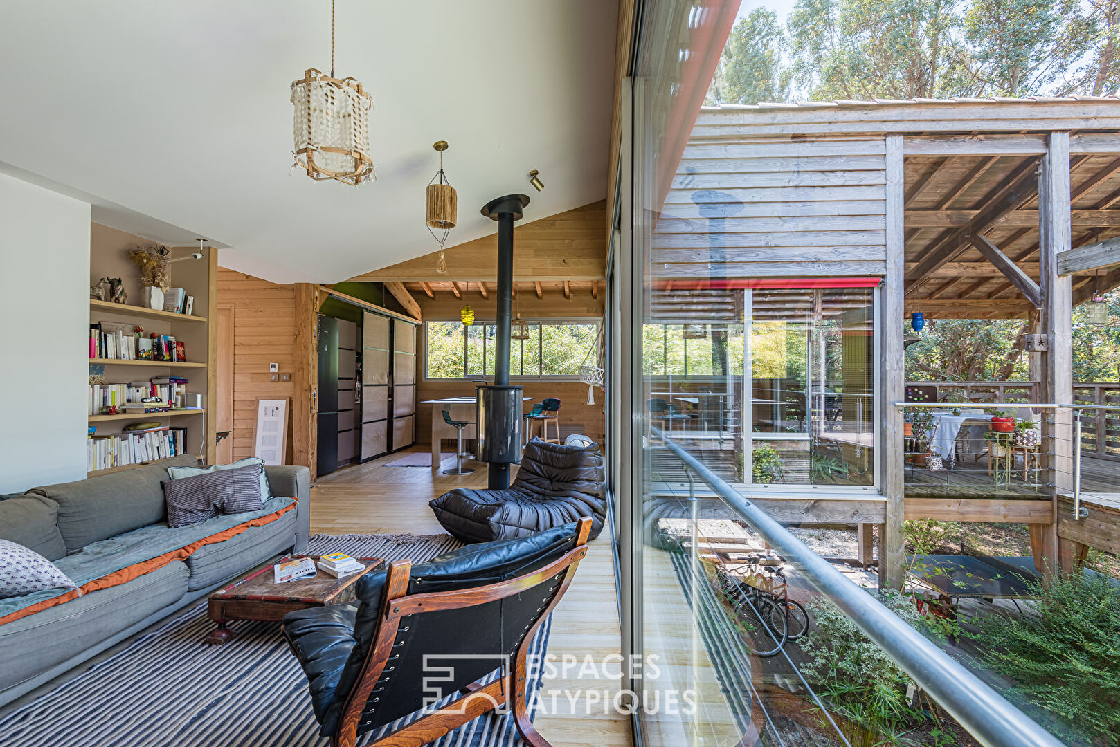 Architect’s wooden house on stilts