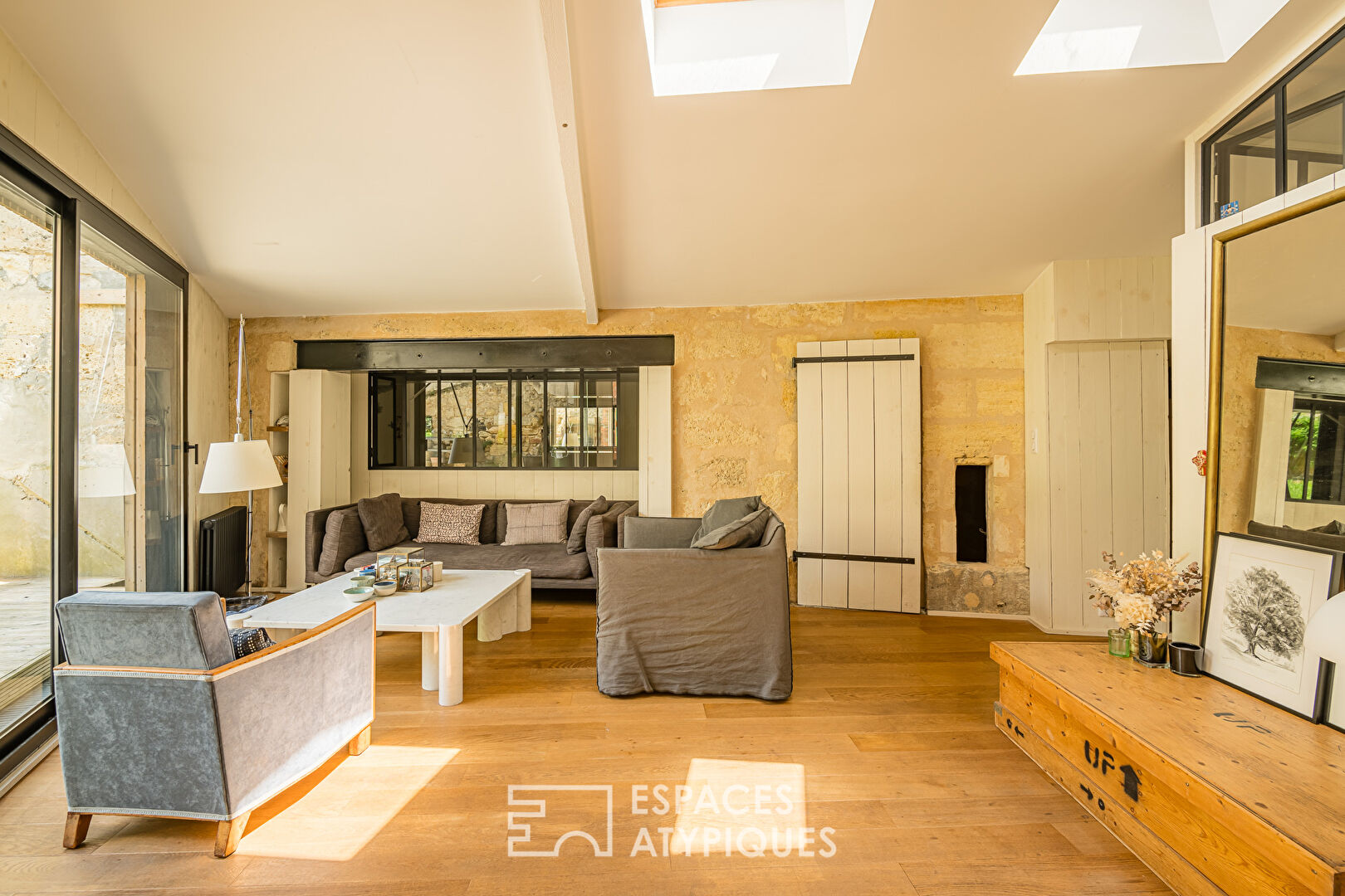 Appartement avec grand jardin et caves