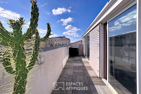 View over the rooftops and south-facing terrace