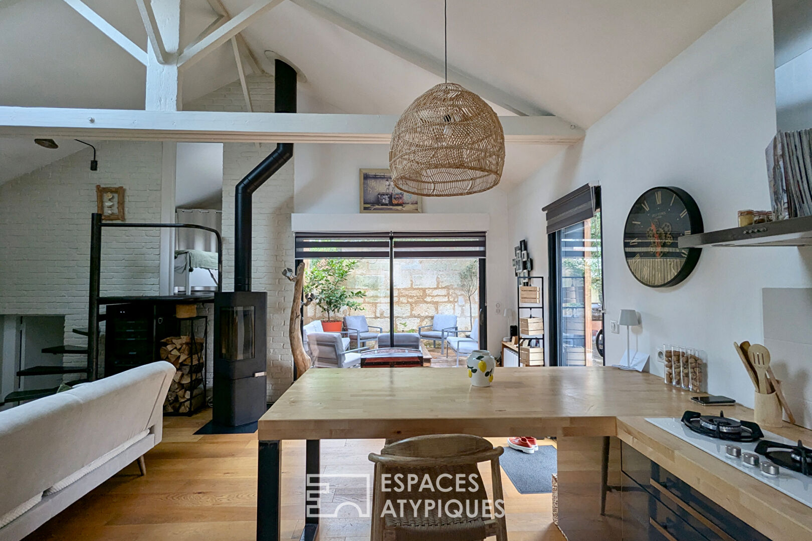 Shop-style house with outdoor space, outbuilding and garage