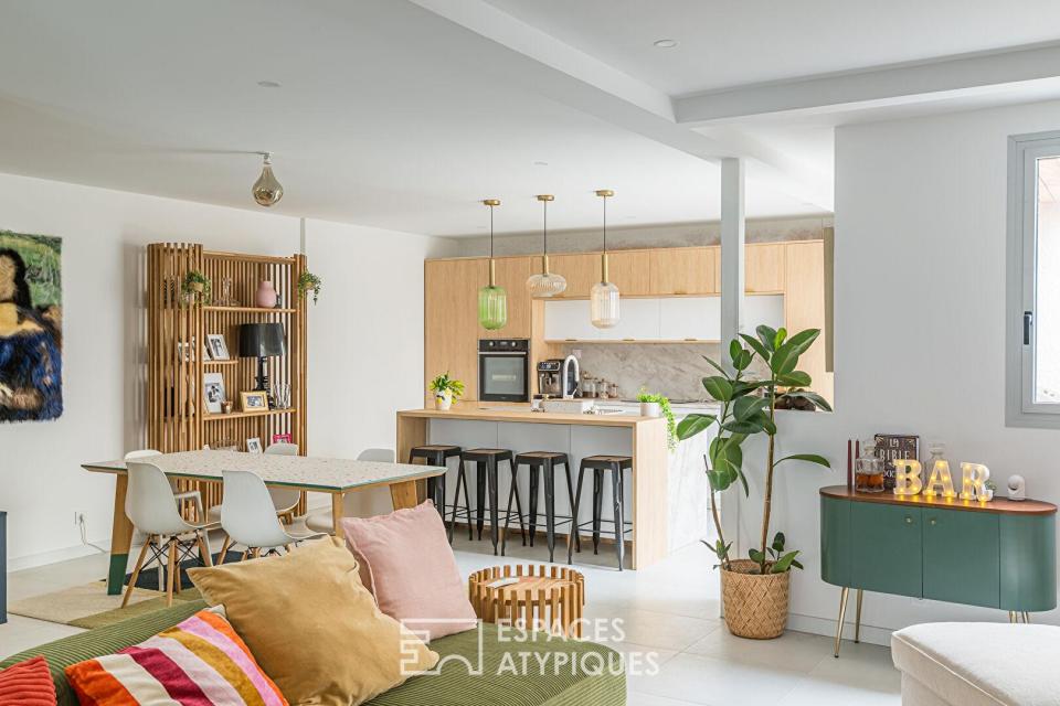 Ancienne grange réhabilitée en loft avec rooftop panoramique à Eysines