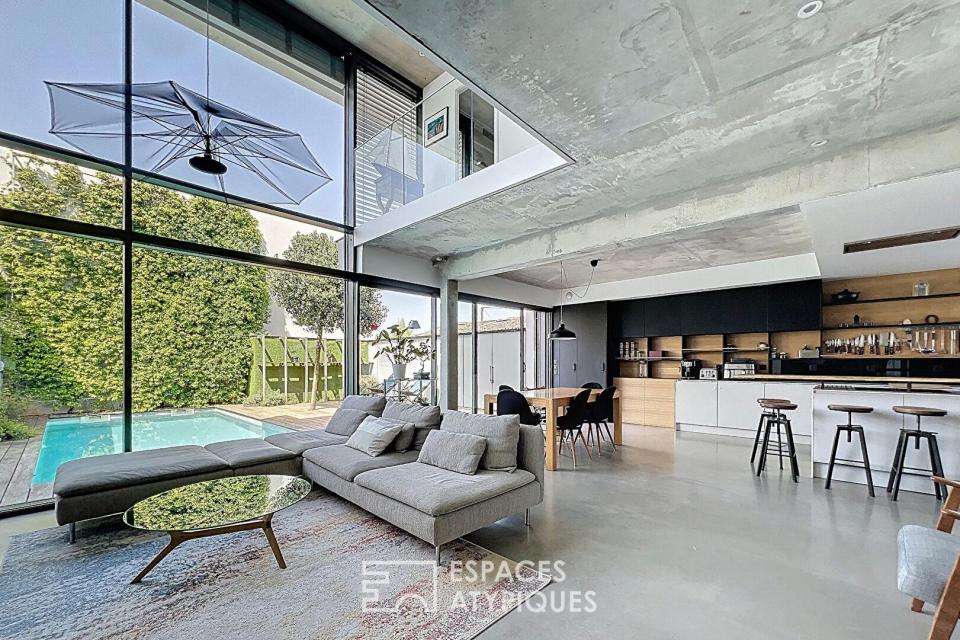 Maison d'architecte avec piscine et rooftop