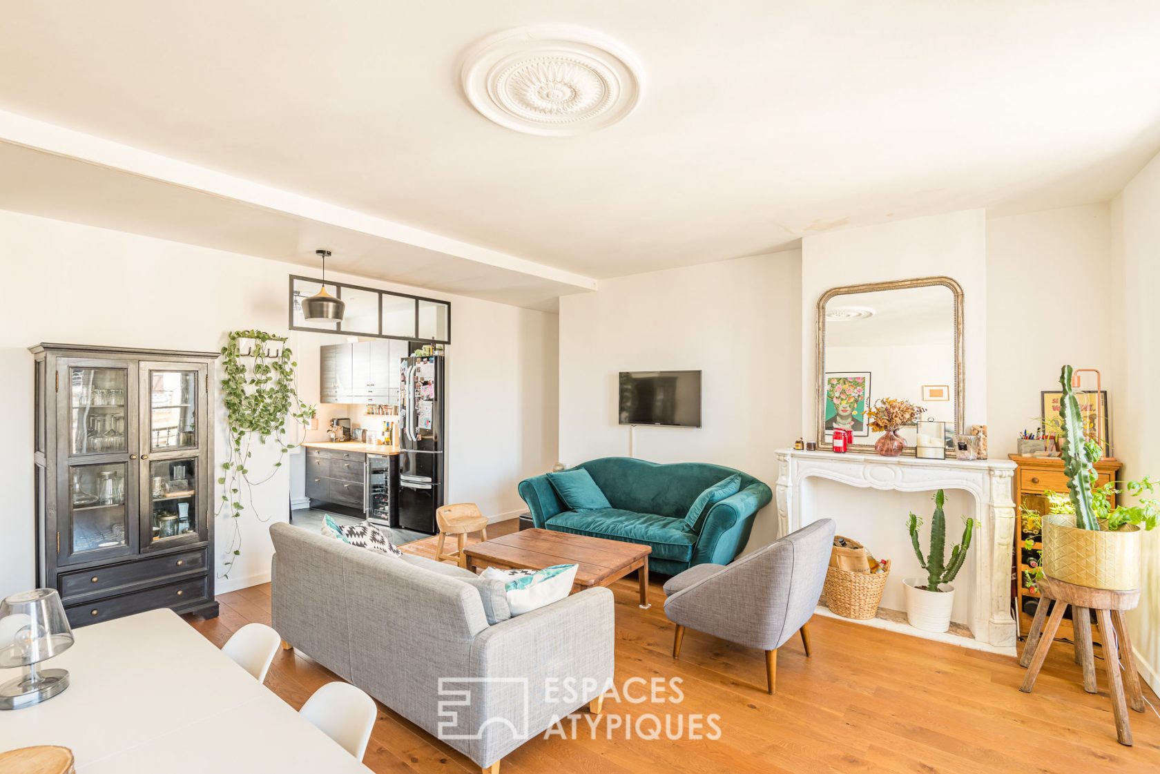 The cozy apartment under the roofs