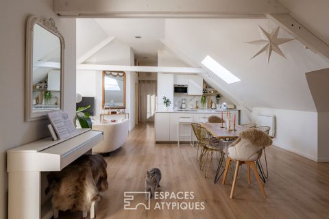 Loft baigné de lumière dans une ancienne teinturerie