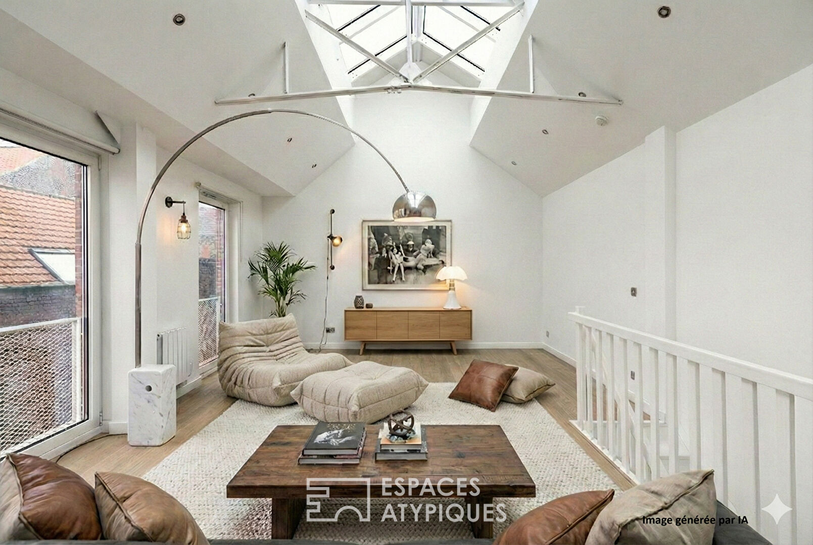 Loft atypique sur deux niveaux avec balcon à deux pas des Halles de Wazemmes