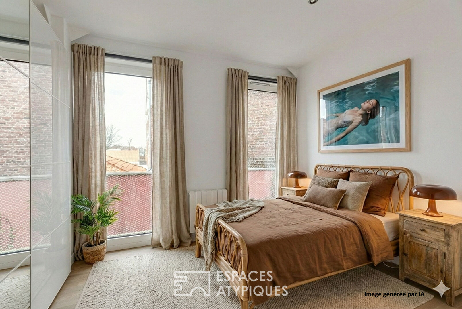 Loft atypique sur deux niveaux avec balcon à deux pas des Halles de Wazemmes