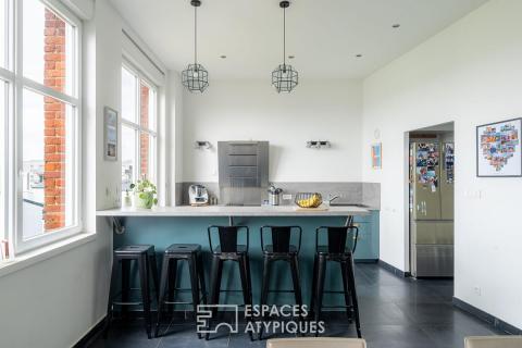 Loft avec terrasse dans une ancienne usine textile
