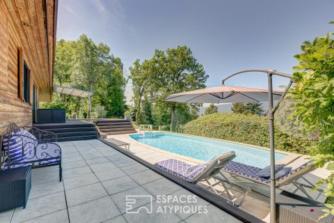 Maison ossature bois contemporaine rénovée avec vue