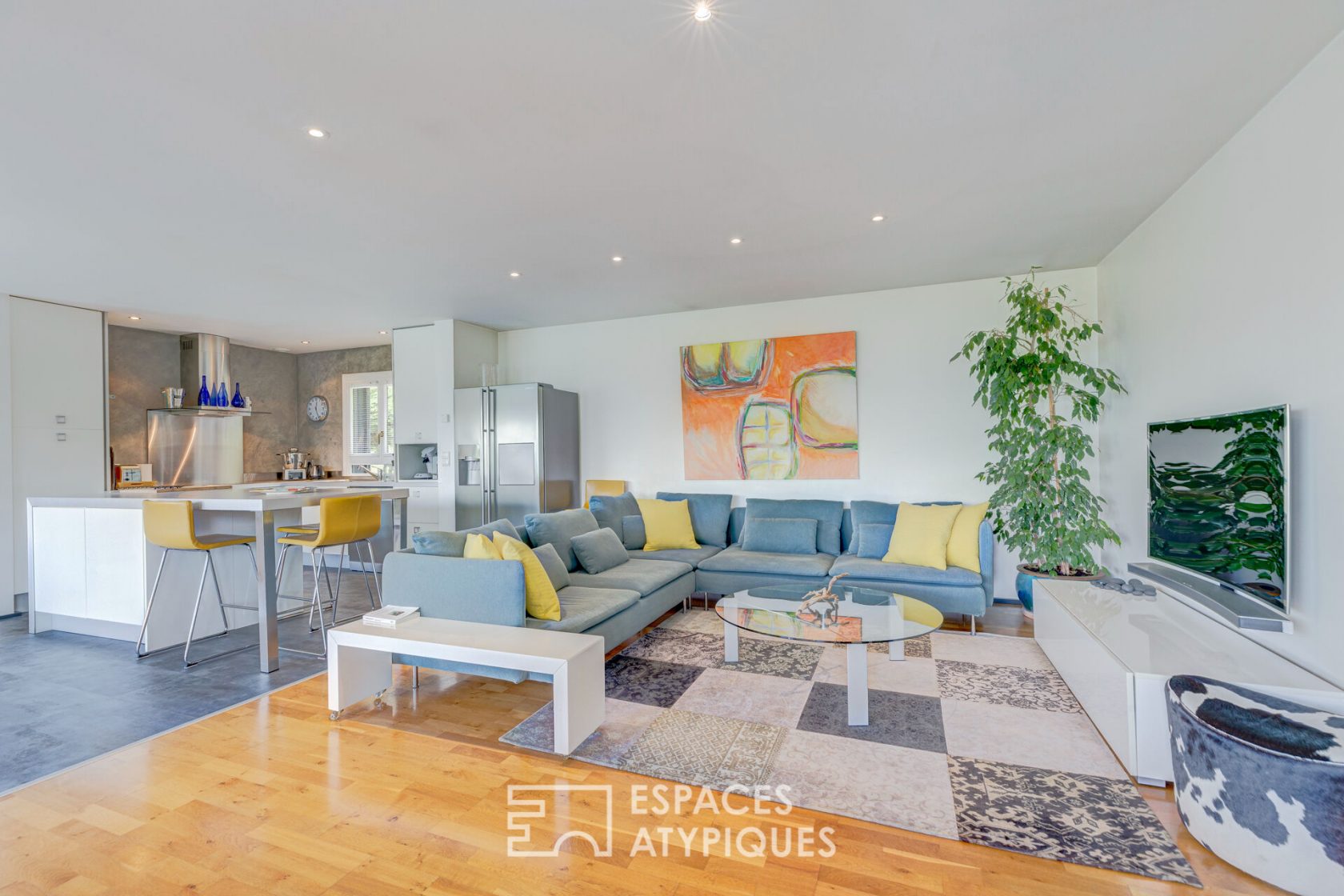 Maison ossature bois contemporaine rénovée avec vue