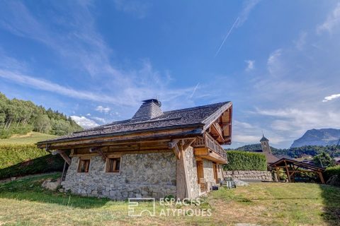 Character chalet with swimming pool.