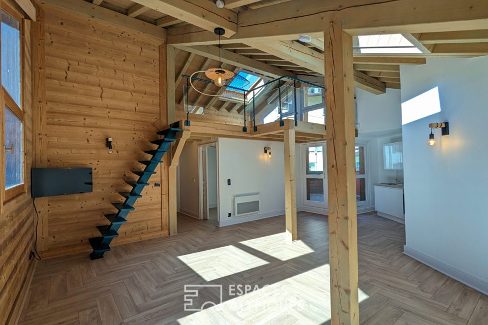 Duplex rénové avec mezzanine et double terrasse